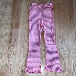 Zara red knit sweater flare pants